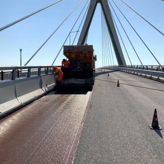 Ostellato, Ferrara - slurry seal microsurfacing a bridge - Slurry Srl